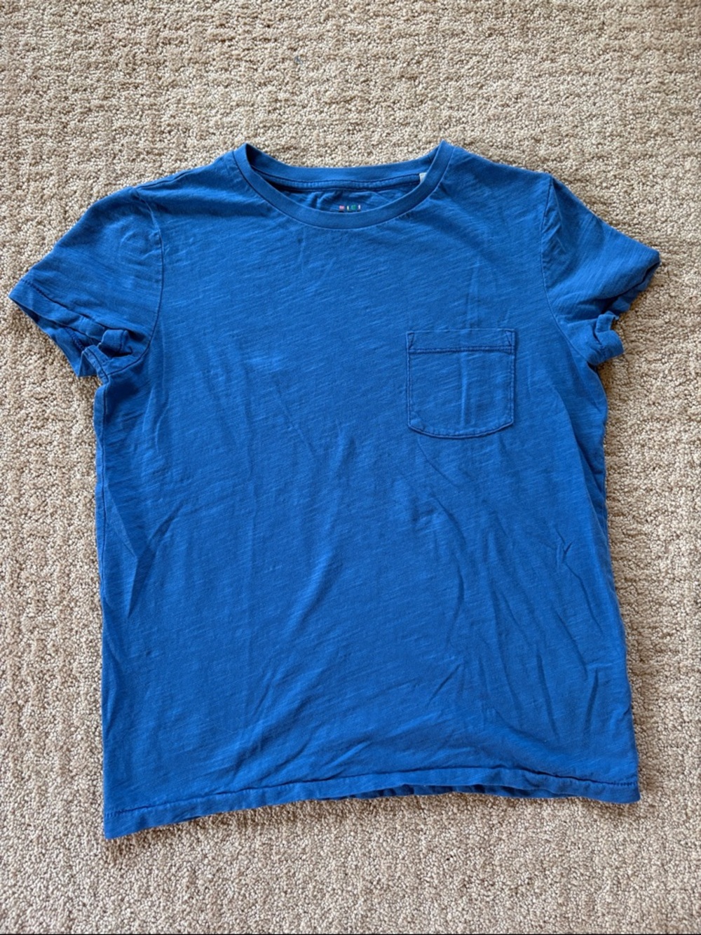 EUC boys mini Boden Blue Pocket Crewneck T-Shirt size 11-12